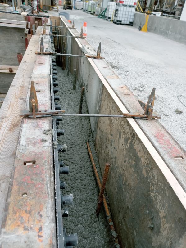Concrete foundation construction site